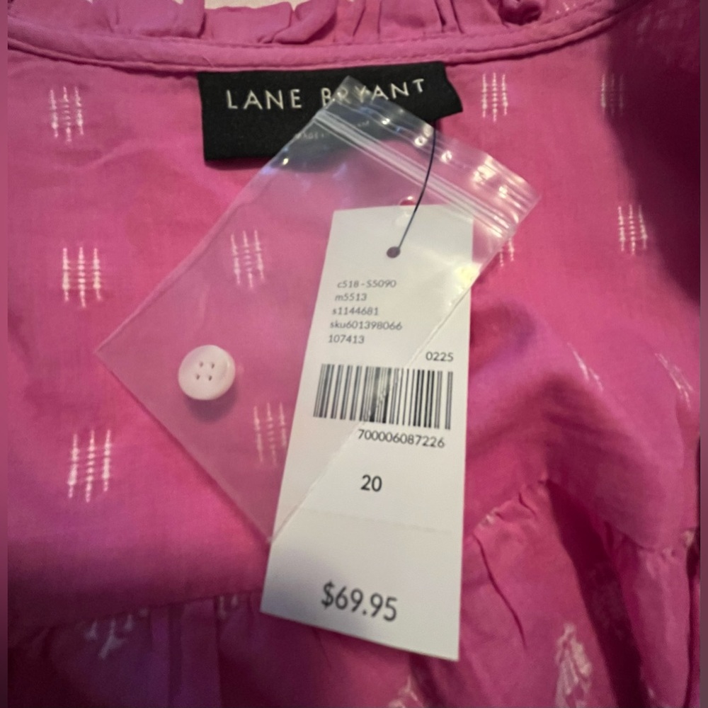 Lane Bryant Women’s Fuchsia Button-Down Shirt - Picture 10 of 12